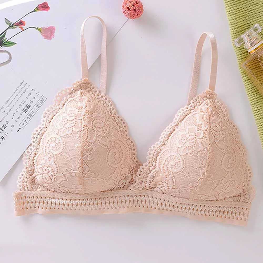French Beautiful Back Bra WomenS Thin Lace Beautiful Back Bra No Steel Ring Sling Strap Small Chest Gather Up port BraX2410