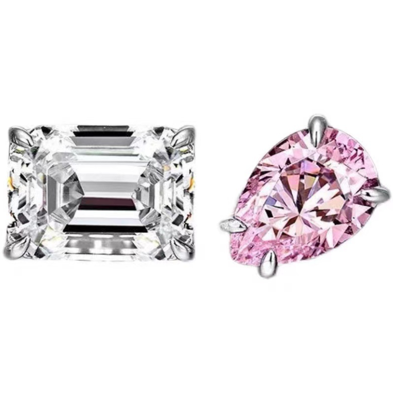 Sterg Sier Heart-Shaped Moissanite Dia Open Ring for Women