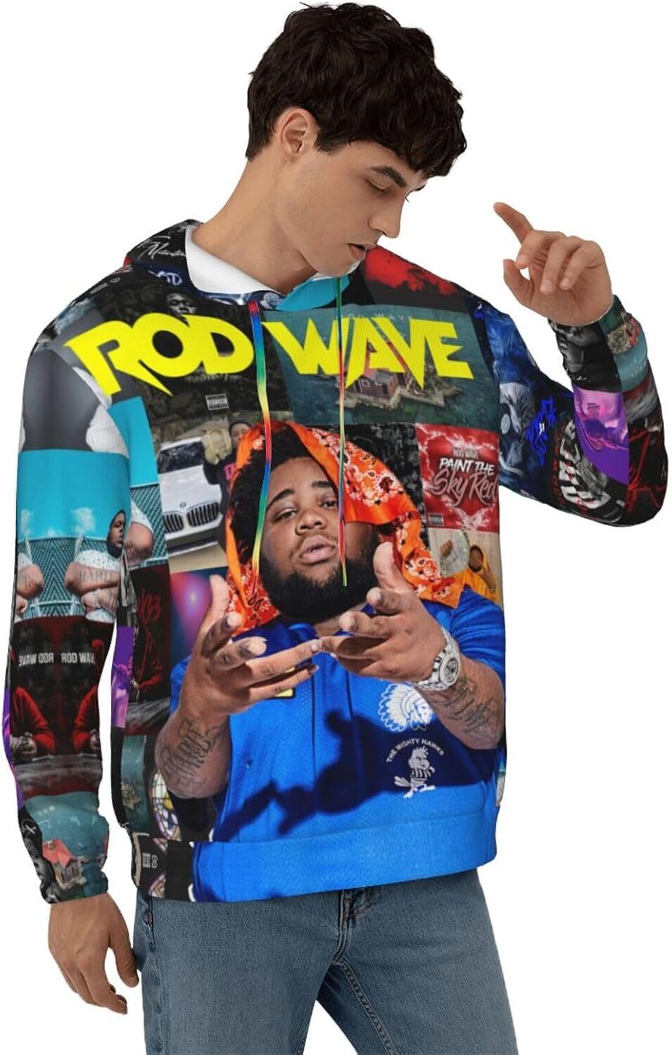 Hoodie for Mens Womens Rod Wave Hoodie For Men Women Youth 3D Printed Hooded Pullover Sweatshirt With Pocket Graphic Hoodies sweatshirt Fashion and le