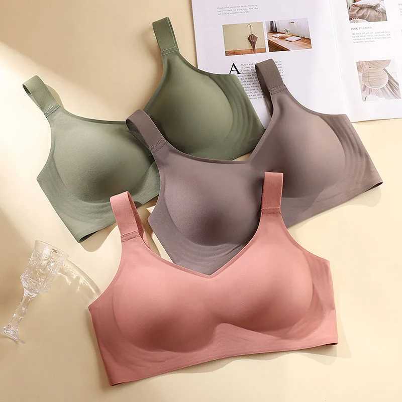 Jelly port Seamless Bra For Big Breasts Slim Fit Push-up Anti-sagging Wire-free Underwear Sports Bra BreathableX241022