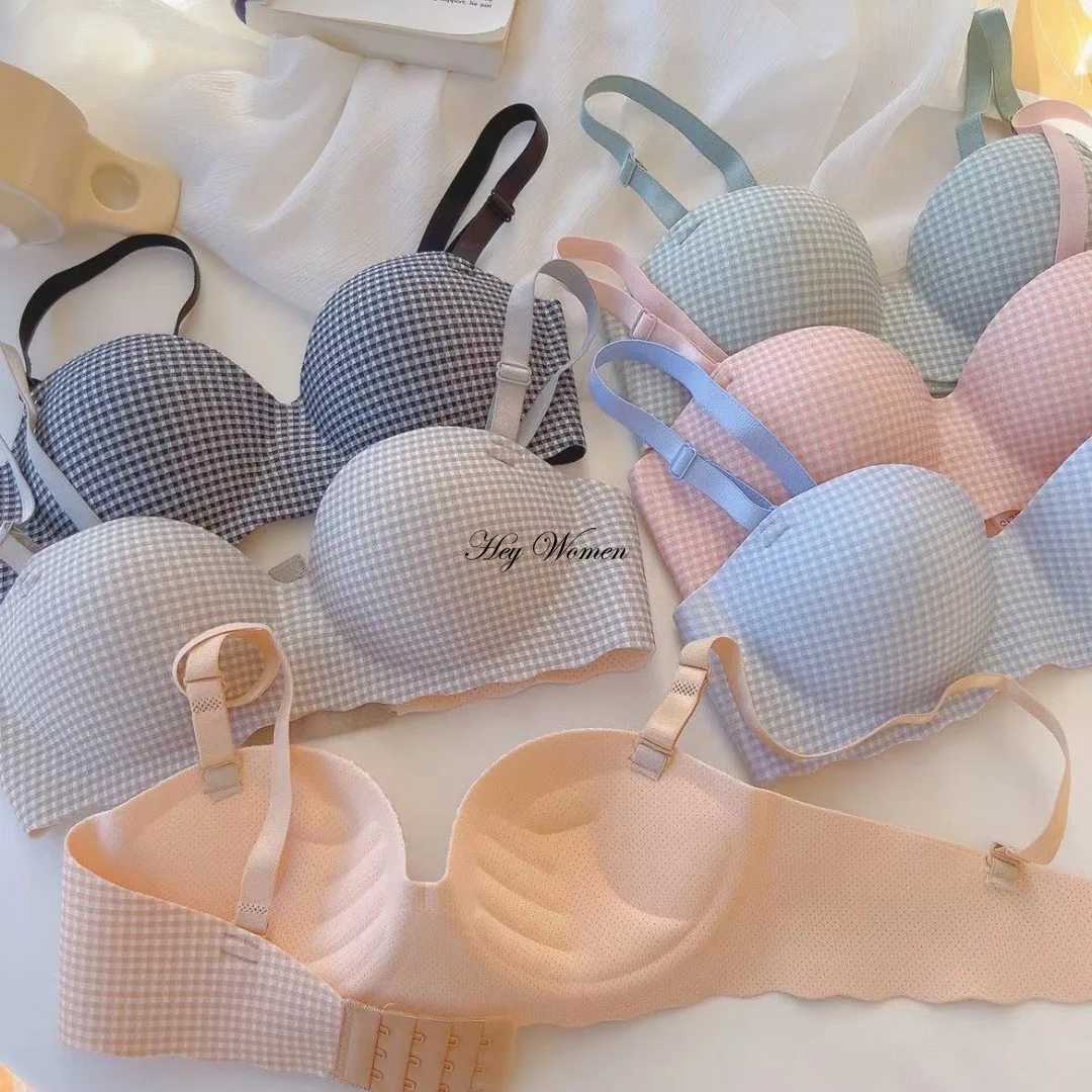 Seamless Bras for Women Ice Silk Simple Small Breasts Gather Thick Push Up Bralette No Steel Rings Lingerie Comfort UnderwearX2410