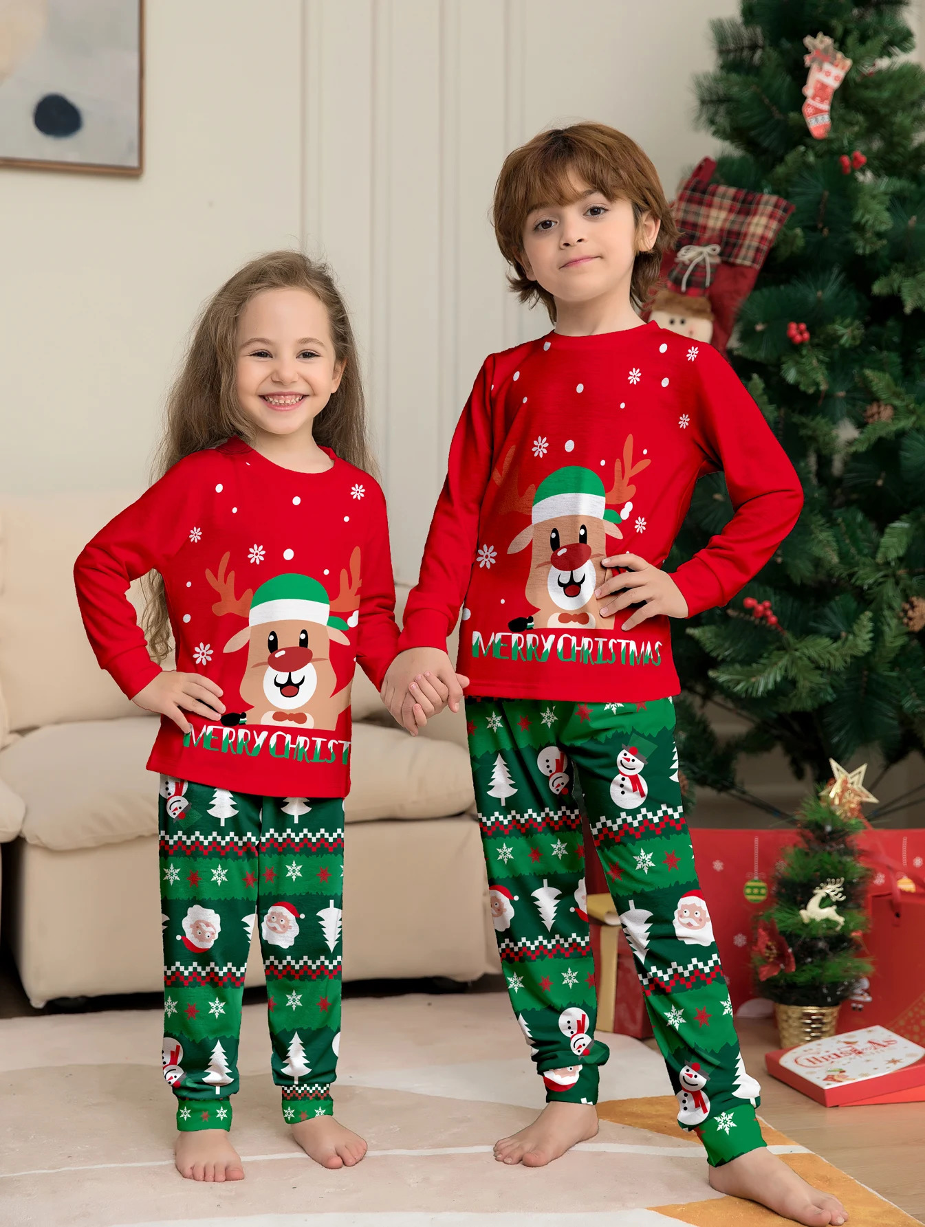 Couples Christmas Family Matching Pajamas Set Mother Kids Clothes Christmas Pajamas For Family Clothing Set 241022
