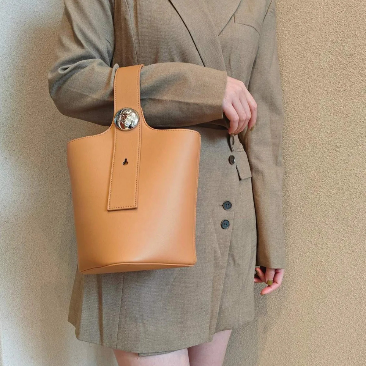 High quality small bucket Pu leather womens mini wallet and handbag shoulder cross body bag 241022 178c