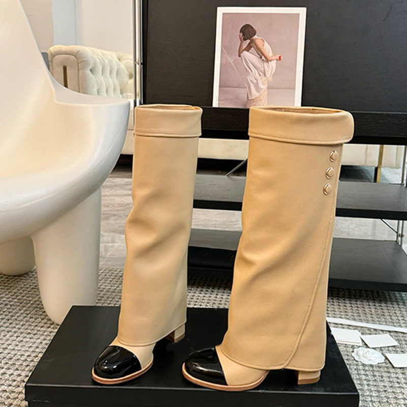 designer boots Shark High Boot New Chunky Pant Designer Women Long Autumn Winter Heel Fashion Western Knight Slip On Boots Over The Knee