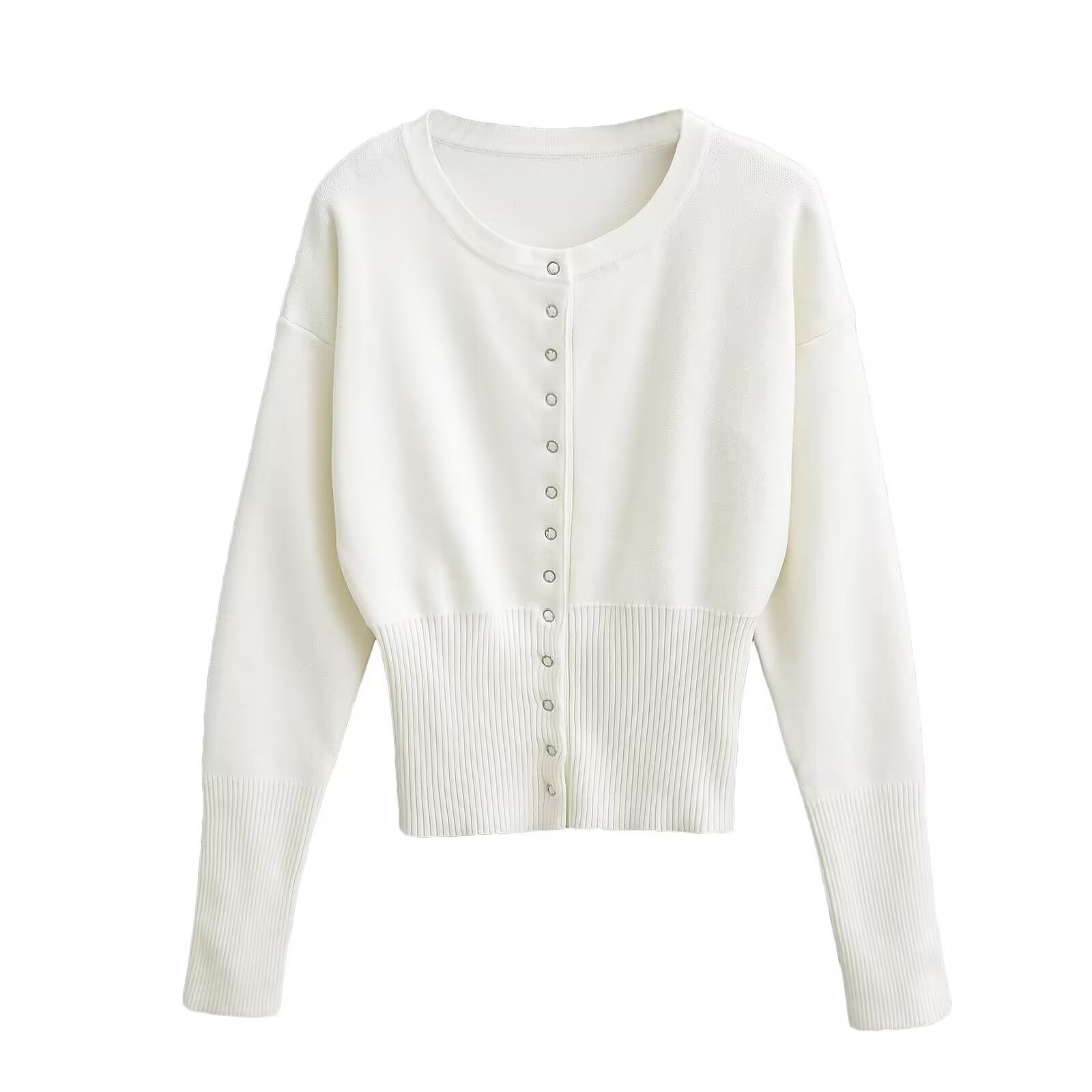 Women's Blouses Women Cardigan Sweaters Long Sleeve Open Front Button Down Crop Cardigans Slim Fitted Casual Knit Outwear