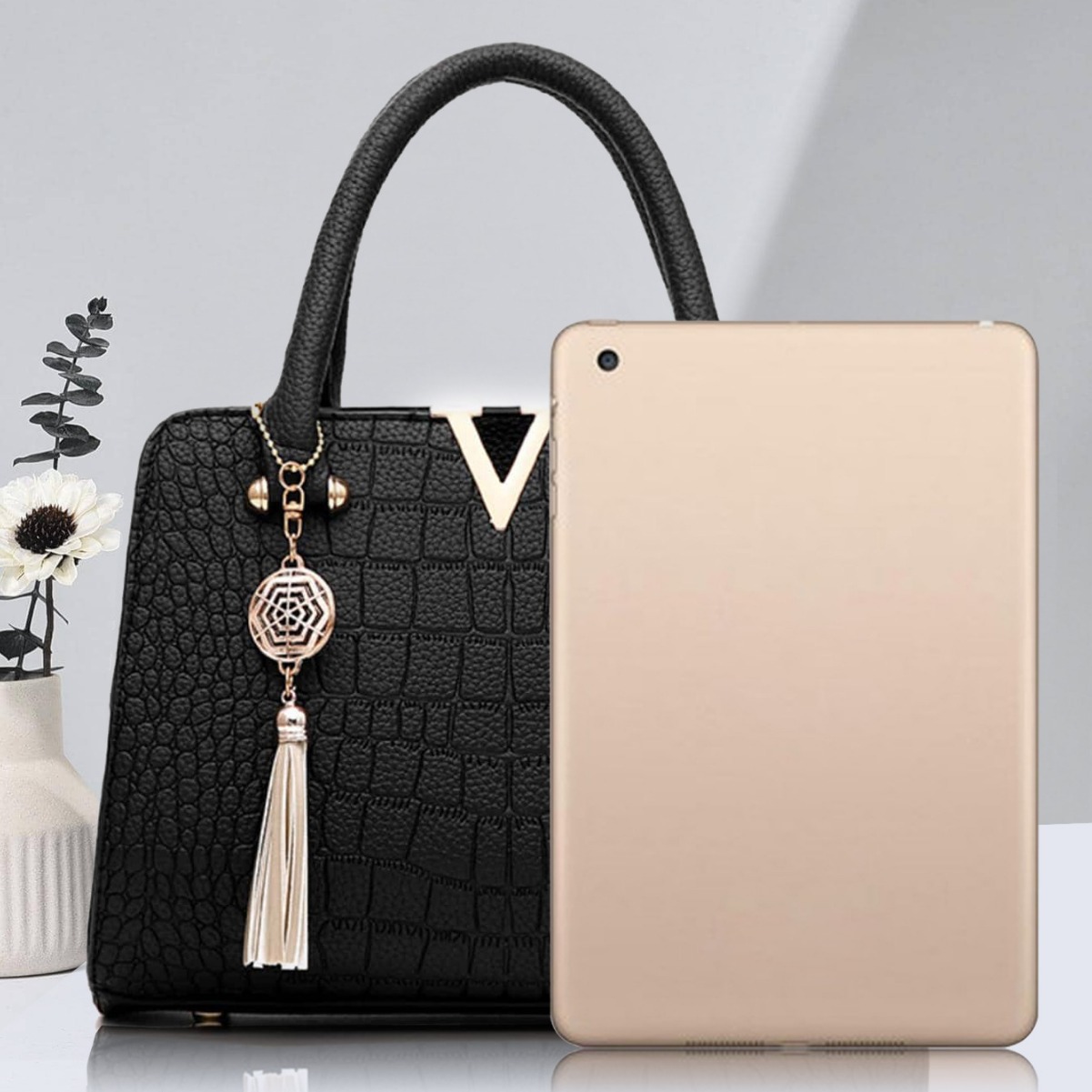Designer Crocodile Pattern For Women 2024 New Elegant Middle Aged Mom Fashion Women's Bag Handbag Trendy Small Capacity V-bag