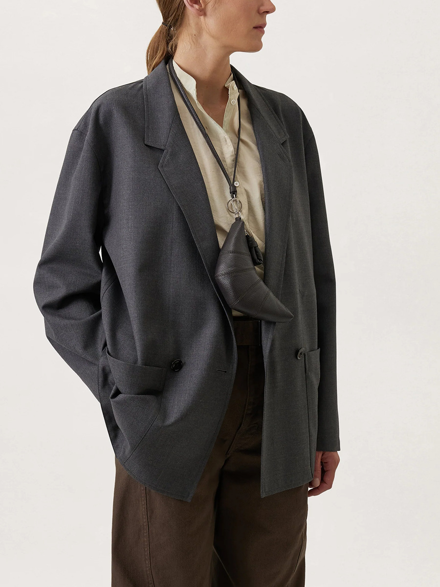 Women Mini Croissant Bag Small Coin Purse Solid Color Neck Dumpling Bag Leather Small Storage Bag for Party Vacation