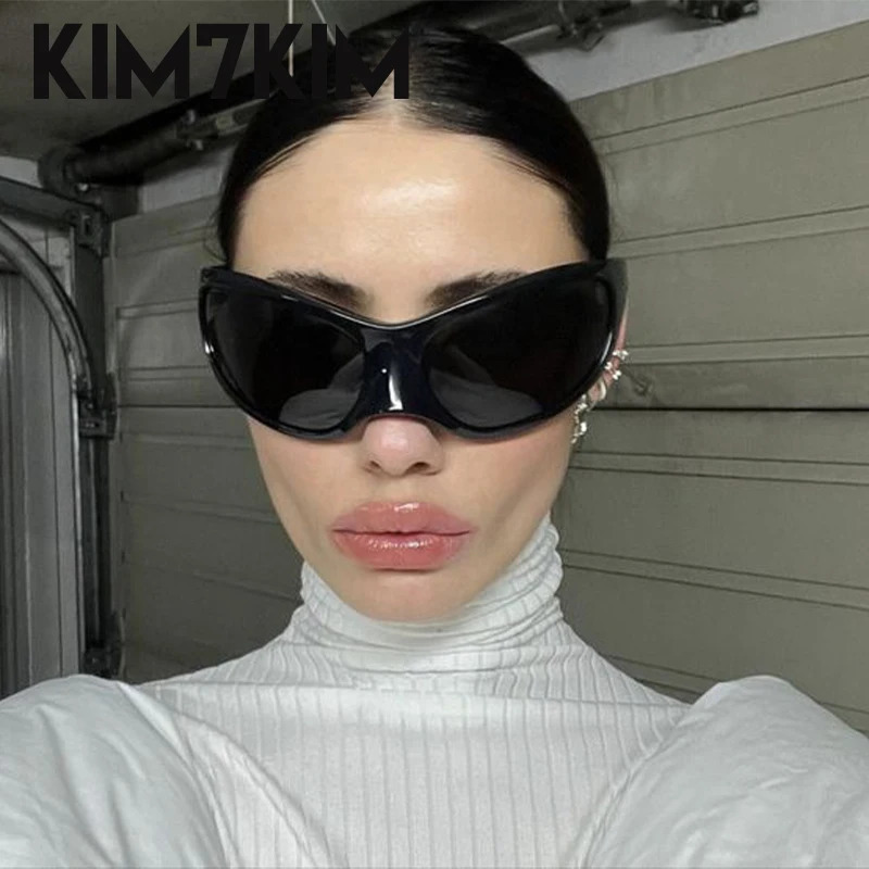 Cyberpunk Cat Eye Y2K Sunglasses for Women 2024 Trend Sunglasses for Men Retro Large Steampunk Goggles Gafas De Sol 241022bj