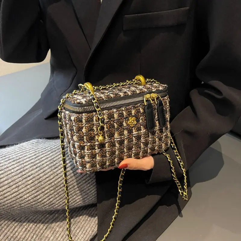 Ellovado Mini Dia Pattern Chain Shoulder Square Fashion Cross Bag Sac A Main Womens Purple 241022 2c6d