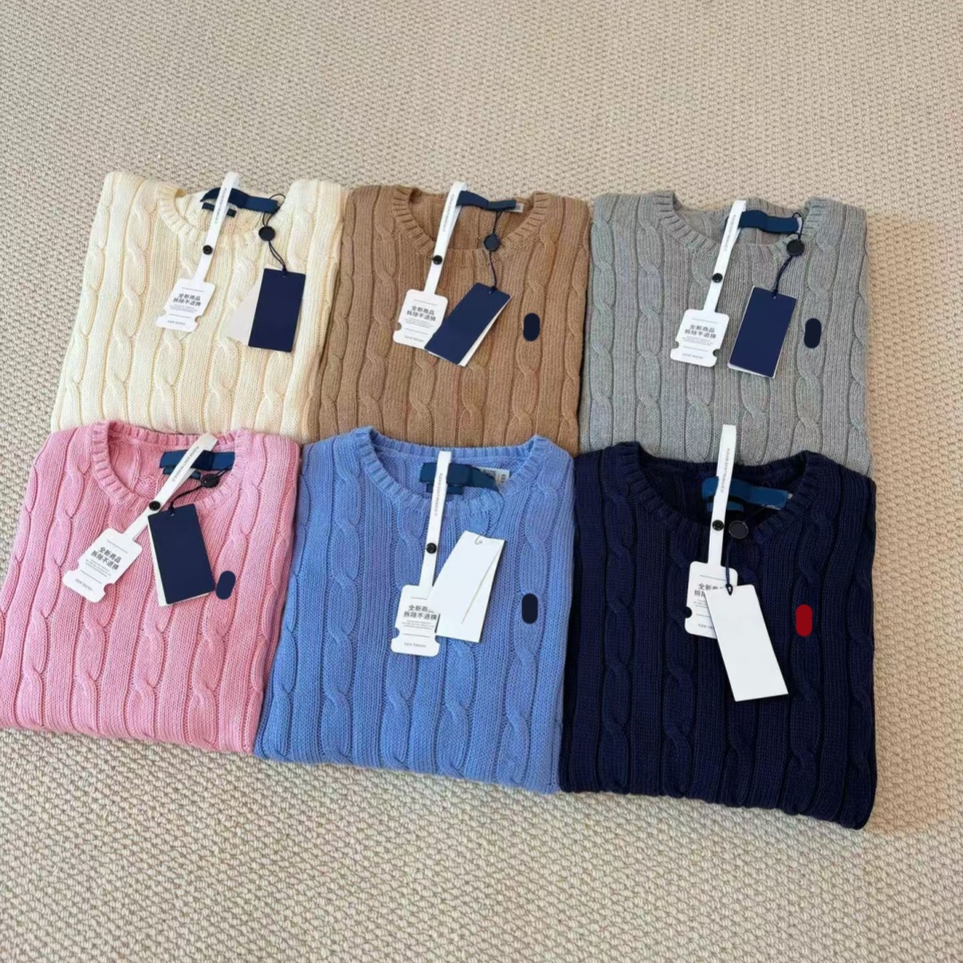 Designer Mens sweater Womens brand sweaters Luxury Embroidered wool Twist vintage knit crew-neck pullover base sweater white balck Autumn wintersweater Size S-XXL