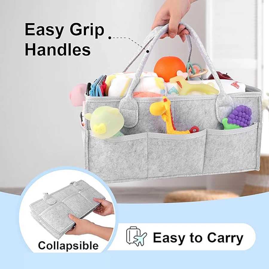1Pc Diaper Organizer-Baby Felt Diaper Bag-Foldable Mommy Bag-Mother Baby Storage Bag-Neutral Baby Products For NewbornsC250326