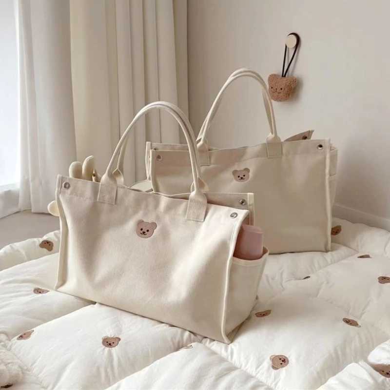 Canvas Mommy Bag Baby Nappy Bags for Newborn Diaper Organizer Pouch Babies Accessories Stroller Tote Bag Mom HandbagsC250326
