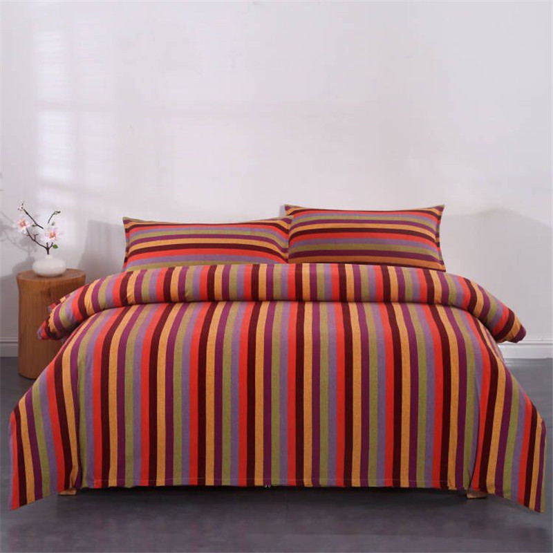 Plaid Duvet Cover Set Striped Pattern Decorative 3 Piece Bedding Set with 2 Pillow Shams Queen King Full Size Home Decor 240816