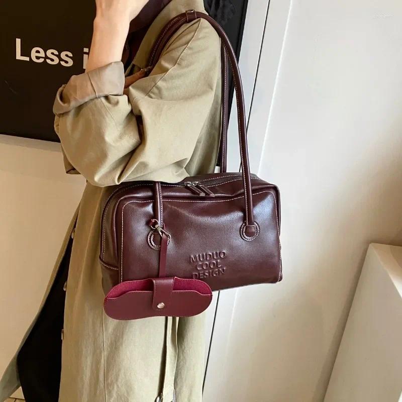 Totes Solid PU Zipper Crossbody Bag For Women 2024 High Quality Simple Small Square Casual Hand-held Armpit Shoulder 55a4