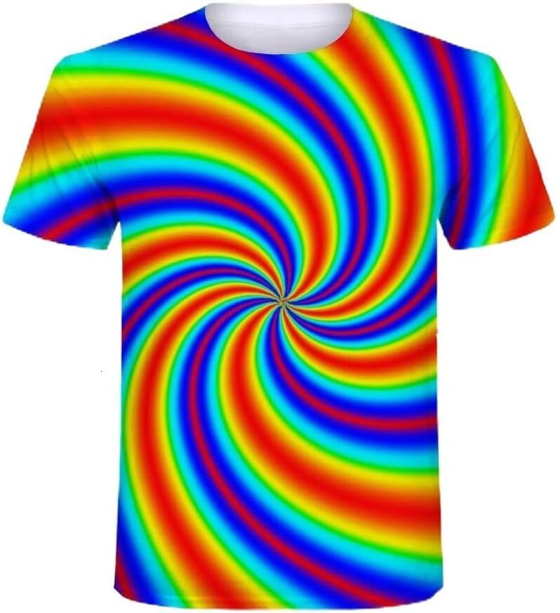 Mens T shirt Fashion 3D Printing T Shirt Vertigo Hypnotic Unisex Funny Short Sleeved Tees Loose Casual Pullover Personality T-Shirt tee Casual tops su