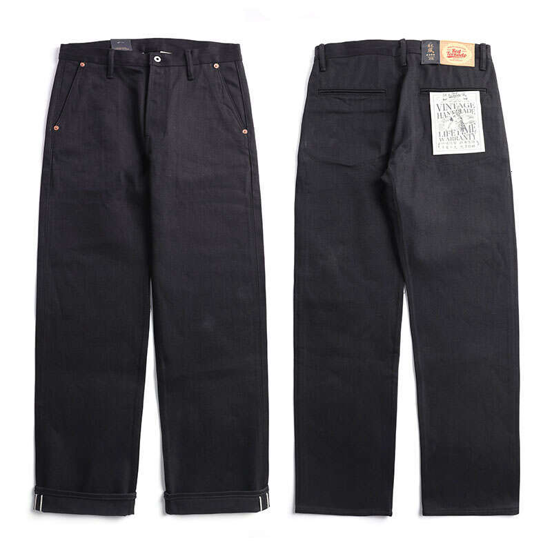 Red Tornado Black Officer Pants Men's Seedge Denim Jeans Chino Relaxed Fit