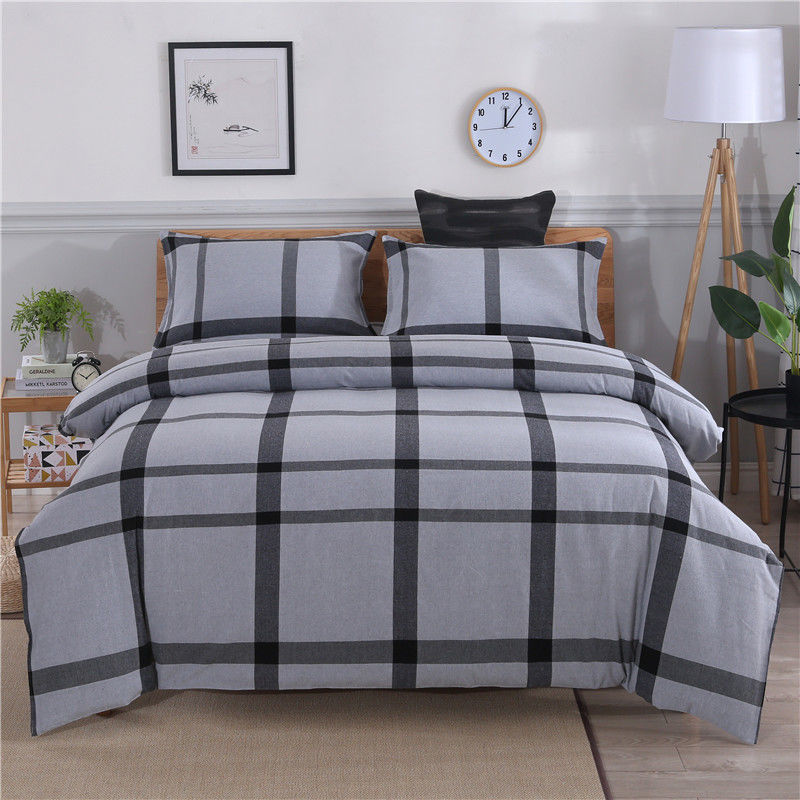 Plaid Duvet Cover Set Striped Pattern Decorative 3 Piece Bedding Set with 2 Pillow Shams Queen King Full Size Home Decor 240816
