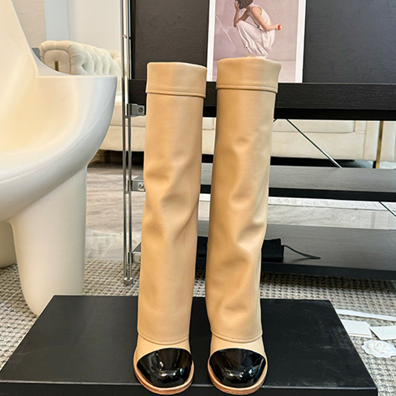 designer boots Shark High Boot New Chunky Pant Designer Women Long Autumn Winter Heel Fashion Western Knight Slip On Boots Over The Knee