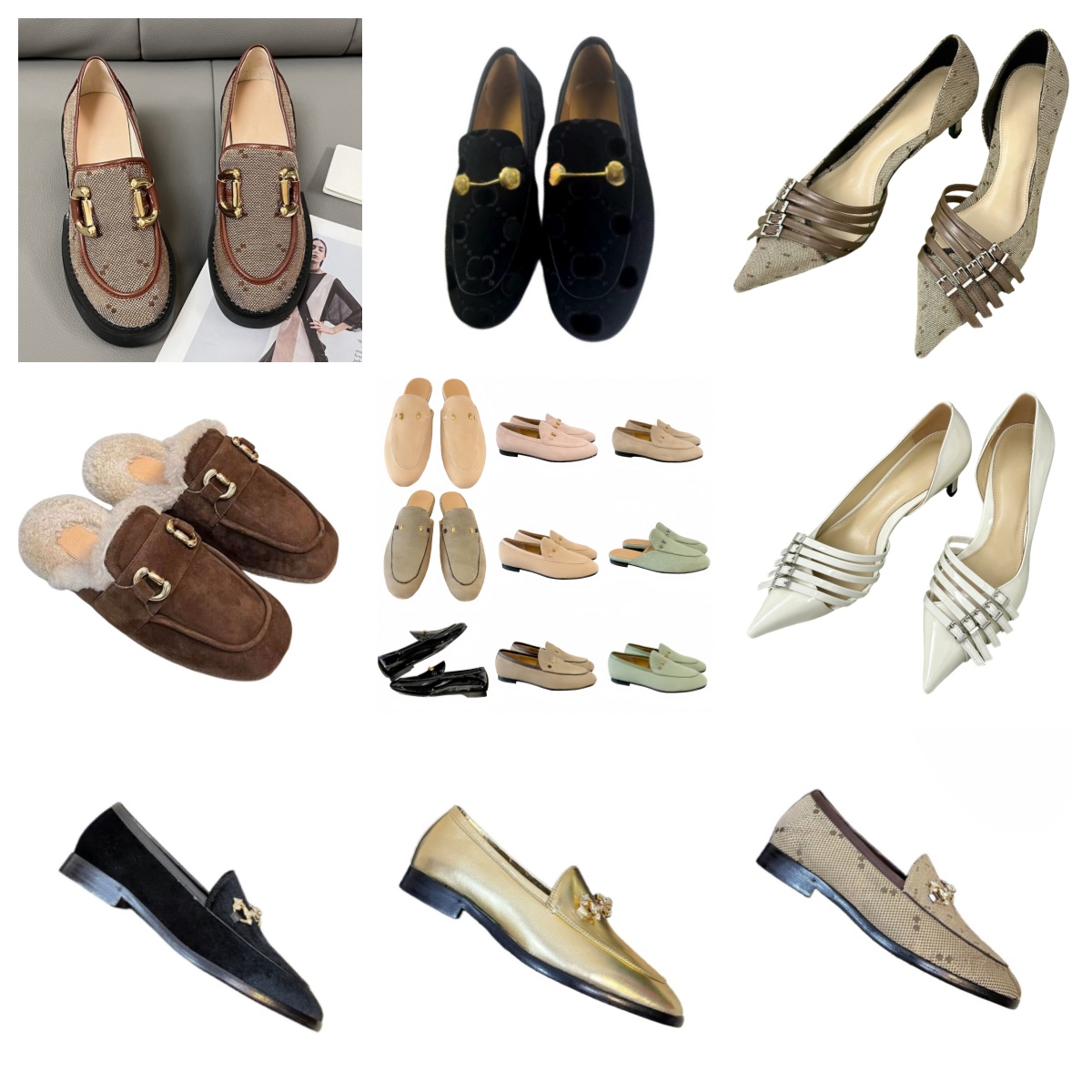 Women Loafers Real Leather Printed Metal Round toe Loafers Sandals Fashion Shoes 28733