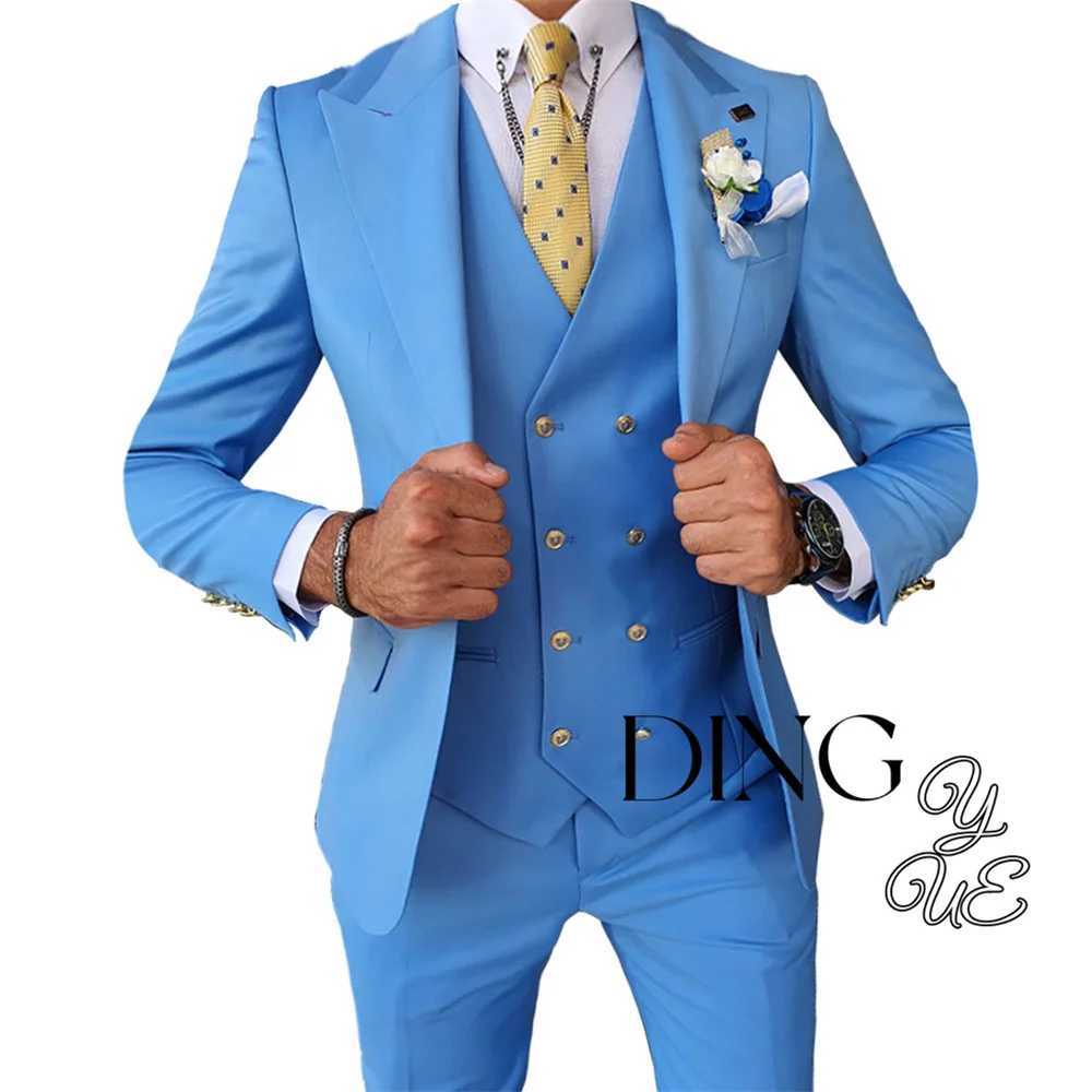 3-piece Suit for Men Wedding Ceremony Dress Party Evening Elegant Luxury Celebrity Mens Suits Slim Fit Mens Graoom Suit Set Man LX241022