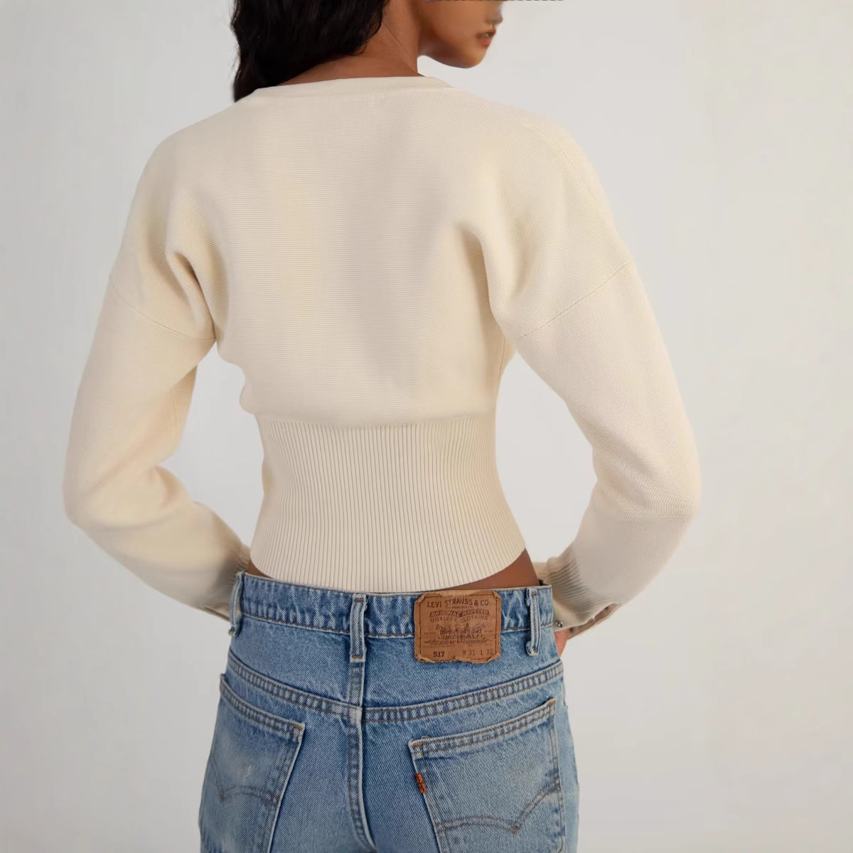 Women's Blouses Women Cardigan Sweaters Long Sleeve Open Front Button Down Crop Cardigans Slim Fitted Casual Knit Outwear