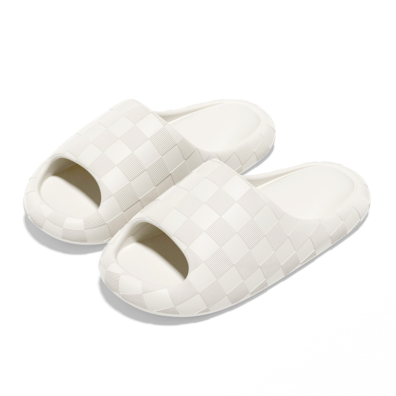 Fashion Women Sandals Summer Plaid Soft Sole Low Heels Home Indoor Slippers Antislip Ladies Shoes Free Shipping Khaki Shoes