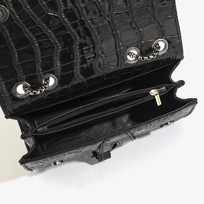 Designer Bag 2025 New Chain Slanted Shoulder Bag Crocodile Pattern Summer Popular Small Square Bag Shoulder Bag Women's Bag Crossbody Bag