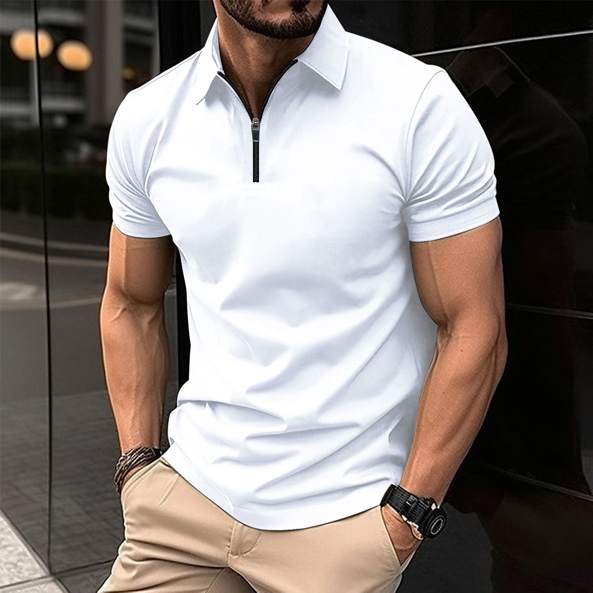 cotton tshirt for men High Quality Oversize Short Sleeve Tees t shirt Men's Polo Shirts Breathable Short Sleeve Business Tennis Golf Shirt for Bu