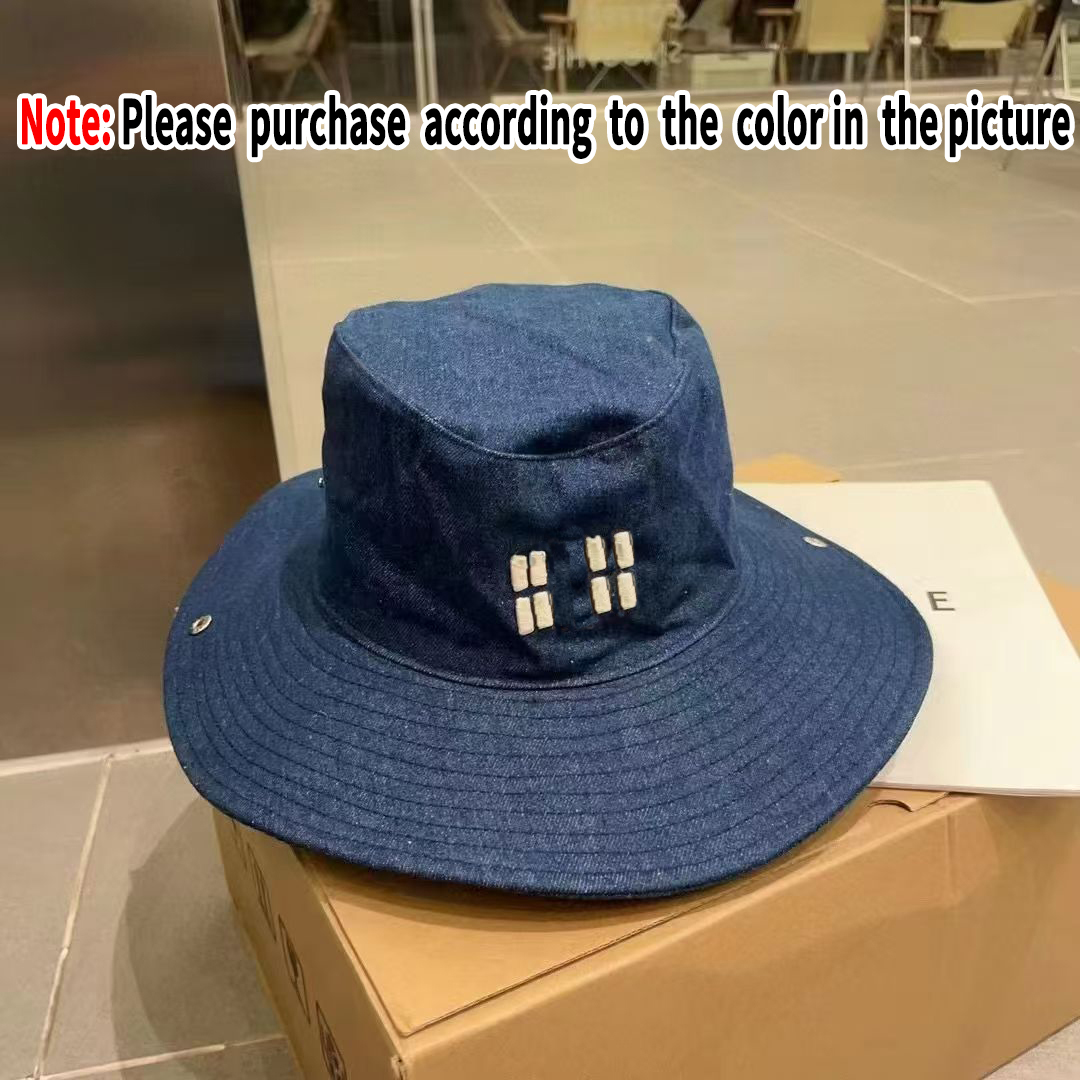 designer Cowboy fisherman female display small spring and summer everything casual face covering embroidery bucket basin hat For Women