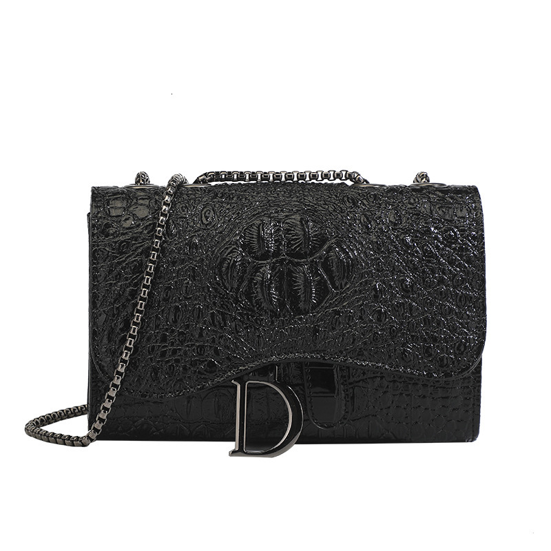 Designer Bag 2025 New Chain Slanted Shoulder Bag Crocodile Pattern Summer Popular Small Square Bag Shoulder Bag Women's Bag Crossbody Bag