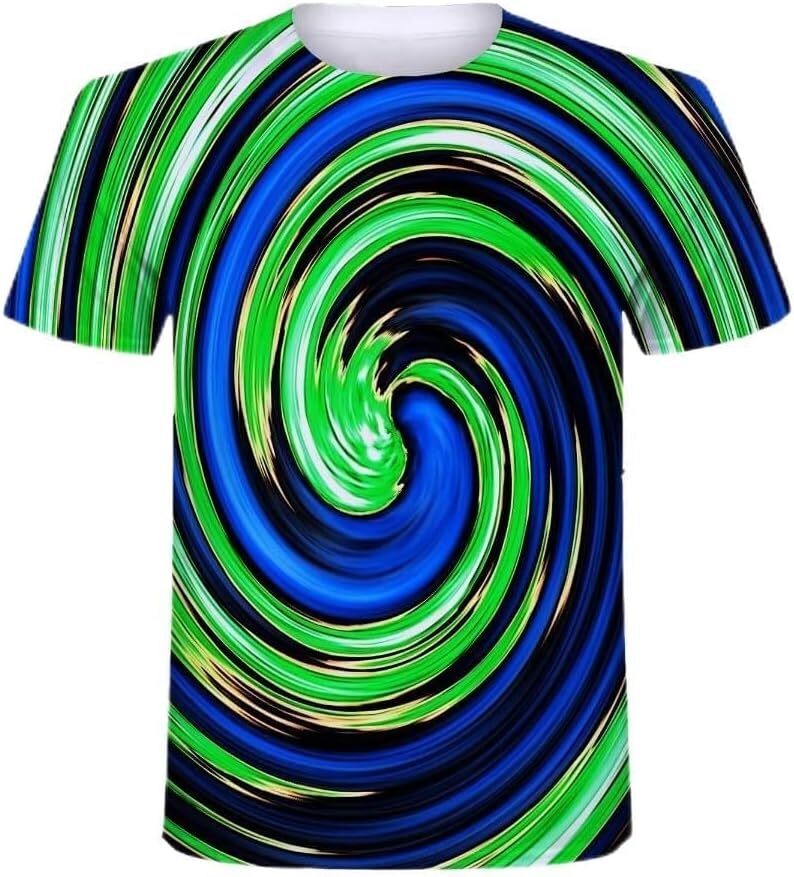 Mens T shirt Fashion 3D Printing T Shirt Vertigo Hypnotic Unisex Funny Short Sleeved Tees Loose Casual Pullover Personality T-Shirt tee Casual tops su