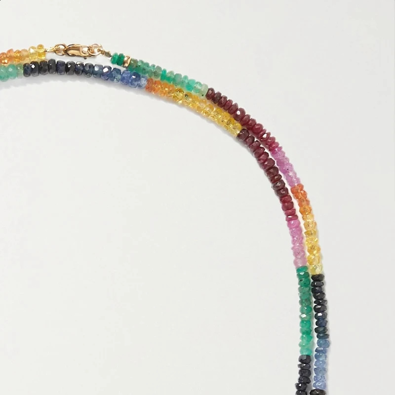 Bohemian colored bead necklace natural stone electrical stone long necklace party gift 241021
