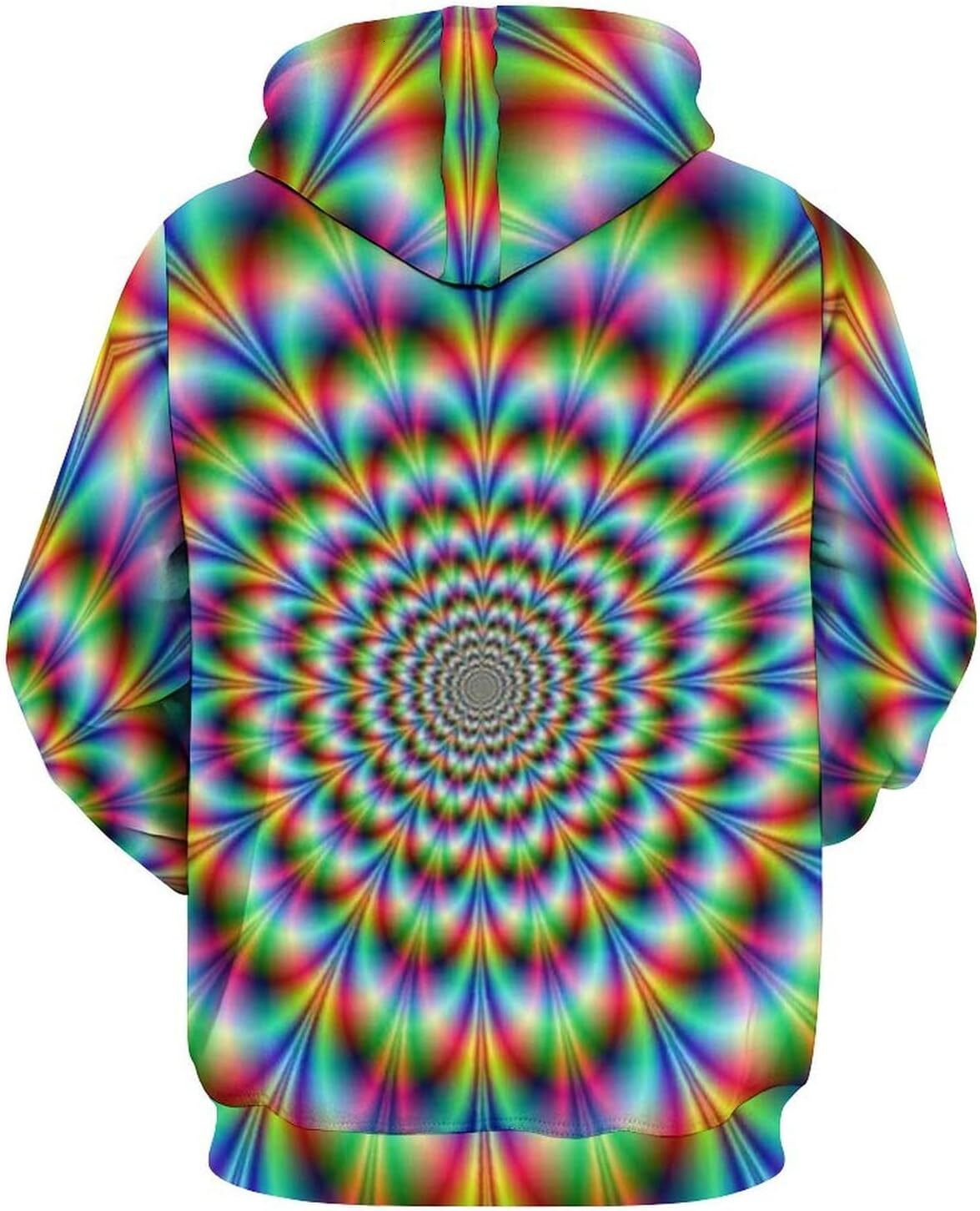 Hoodie for Mens Womens Mens Trippy Psychedelic Hoodie Optical Illusion Trippy Novelty Focus Drawing Hooded Sweatshirt Pullover Graphic
