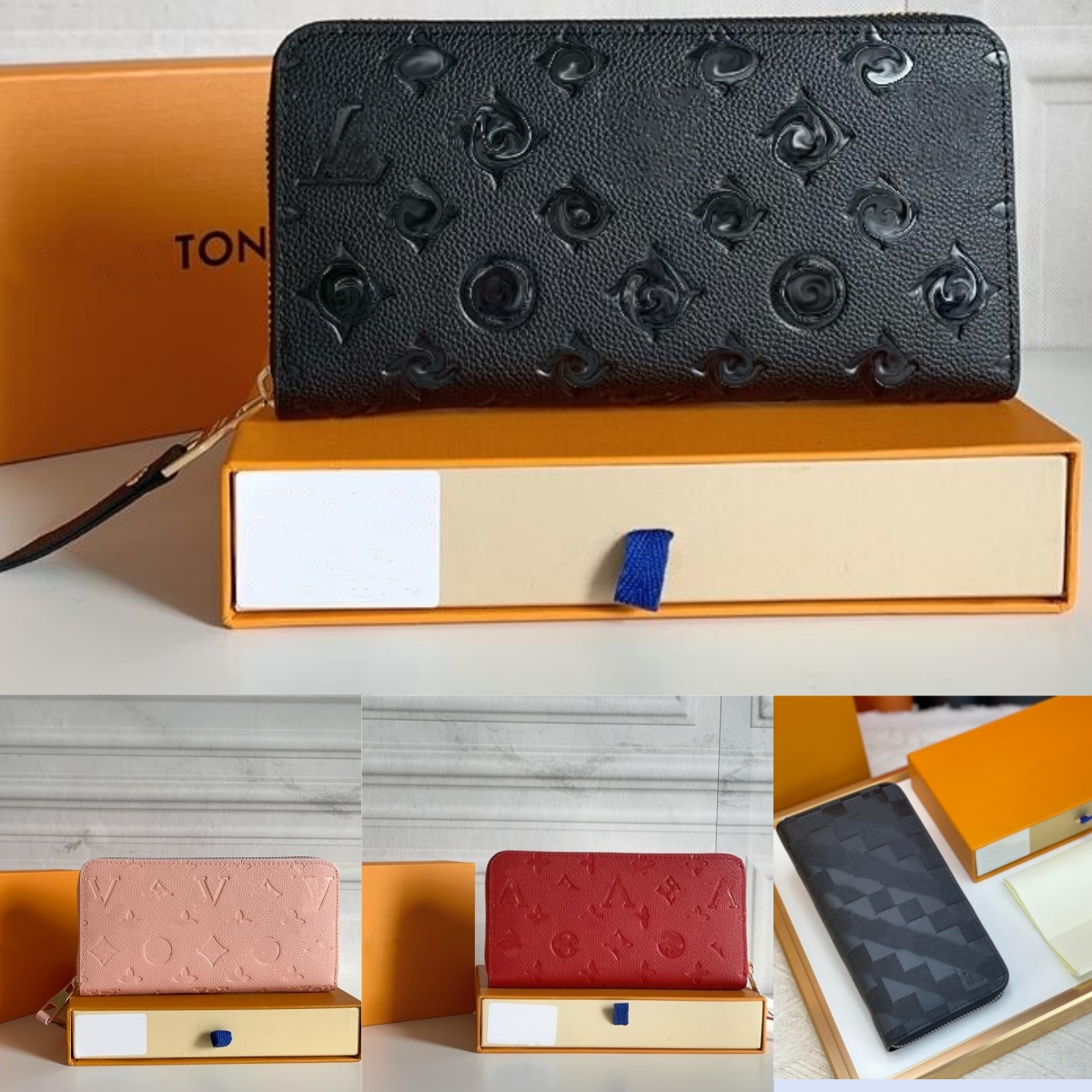 Top Luxury Leather Purse Designer Wallets Zipper women large capacity Fashion Wallets Retro Handbag For Men Women Card Holders Coin Famous Clutch Wallet with box V7