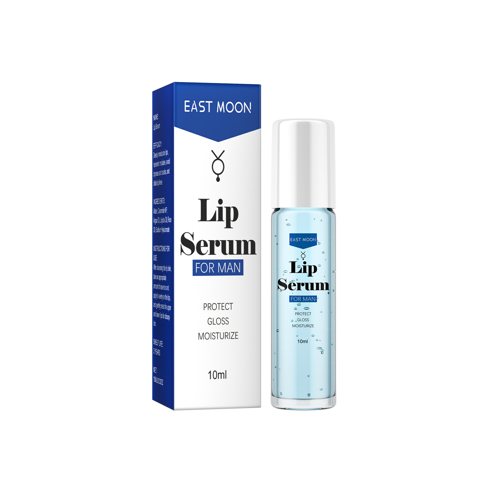 US Stock EAST MOON Lip Essence Roller Ball Liquid Nourishes and lightens lip lines, prevents dry, cracked and dead skin, plumps and moisturizes lips