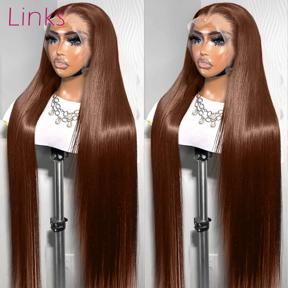 Chocolate Brown Lace Front Wigs Human Hair 230% Density Straight HD Lace Front Wigs Human Hair Pre Plucked with Baby Hair Brown