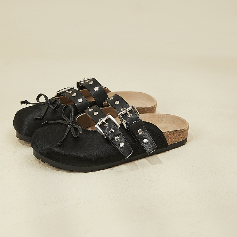 Women's New Thick Bottom Baotou Buckle Hollow Sandals Casual Comfortable Wear-Resistant Soft Sole Slippers