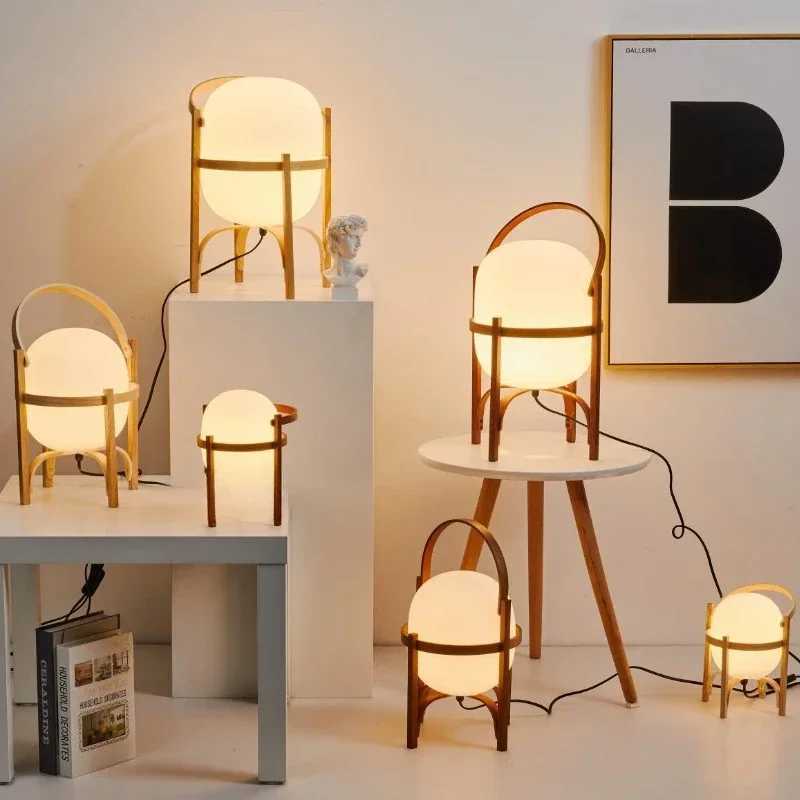 Nordic Designer Zen Wood LED Desk Lamp Modern Glass Research Bedside Table Lamp Living Room Decorative Lighting Fixtures X241021