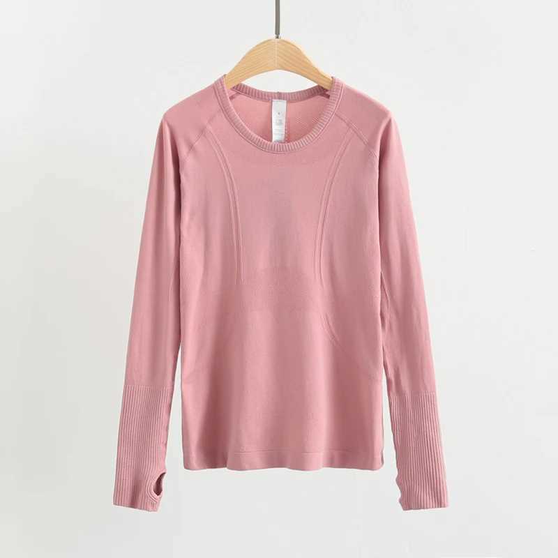 Breathable seamless yoga long sleeved slim fit fitness T-shirt quick drying running gym topXJ250410