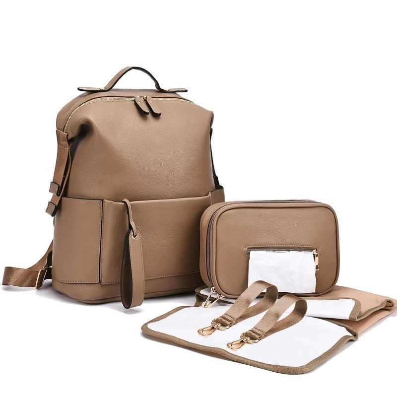 Diaper Bags Multifunction Leather Diaper Bags Large Capacity Baby Bags for Baby Care Changing Bags for Mom Outdoor Travel Maternity Backpack H250207
