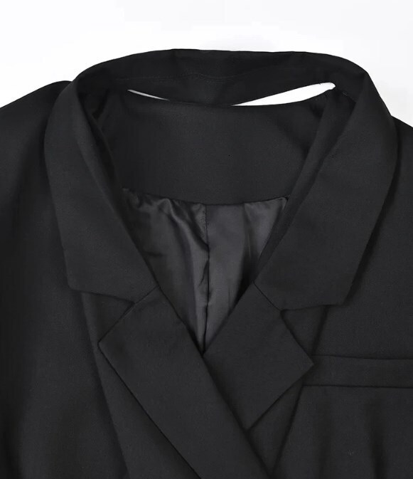 Dear Fashion Women's Detachable Collar Double Chest Loose Deconstructed Suit Jacket 2024 Autumn New Collection 17A5353