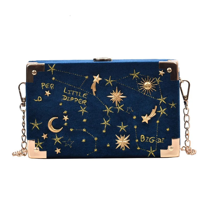Metal Badge Box Shape Handbag Purse Women Black Chain Party Clutch Bag Kawaii Shoulder Bag Crossbody Messenger Bag 241023