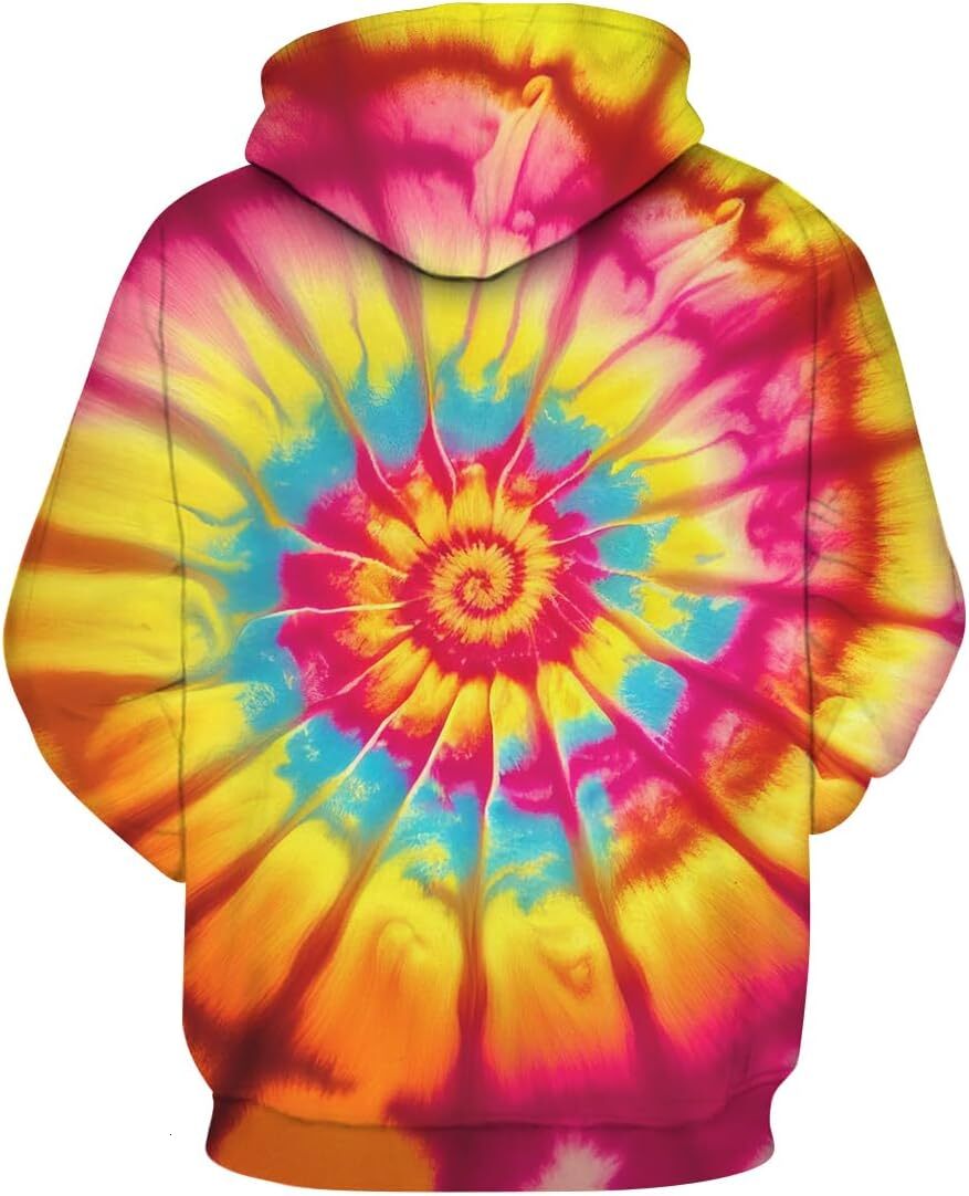 Hoodie for Mens Womens Retro Tie-Dye Pattern Hoodie Mysterious 3D Print Gorgeous Sweatshirts Pullover Hoodies Graphic Hoodies sweatshirt Trendy Warmth