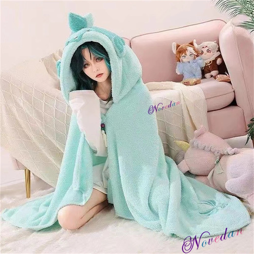 Genshin Impact Xiao Hutao Ghost Wanderer Traveler Kazuha cosplay blanket cape Cape Town funny wool pajamas anime costume hoodie 241023