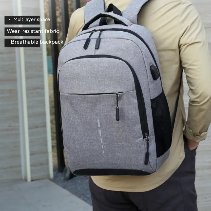 Mens backpack with large capacity simple and stylish travel womens student computer bag 241023