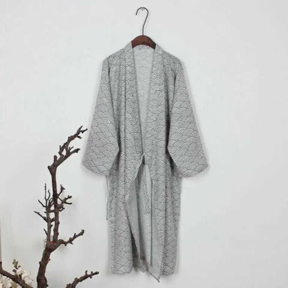 Fashionable and comfortable mens pajamas loose fitting robes pajamas soft Japanese kimono Yukata cotton classic pattern W241023