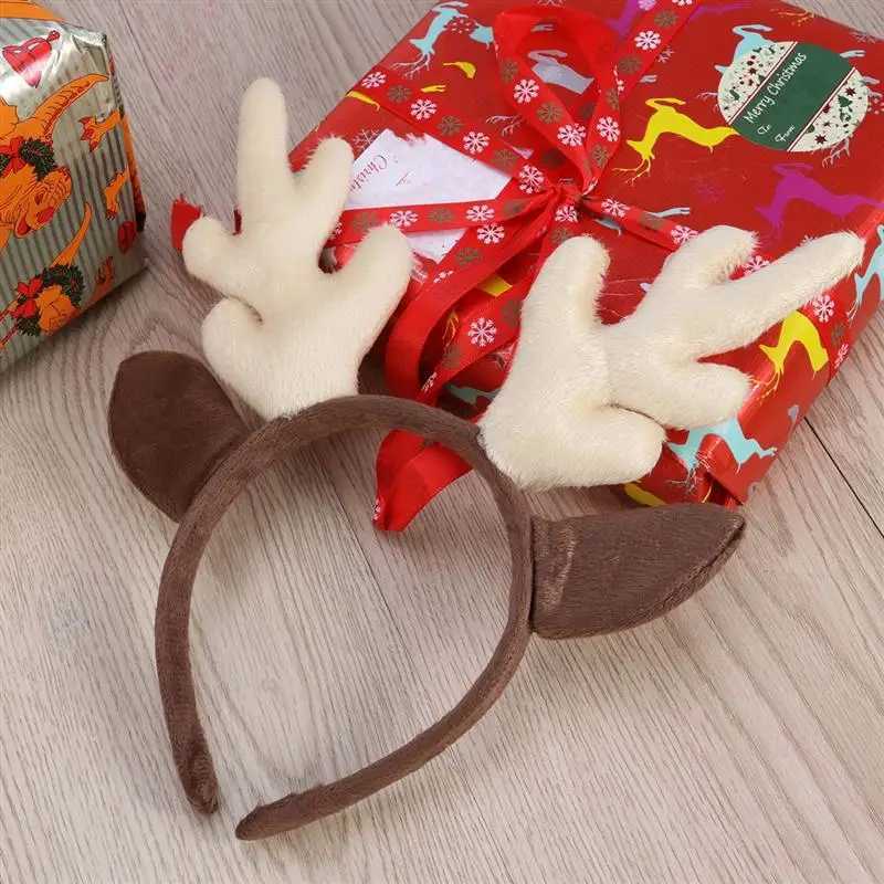 Headband Reindeer Christmas Antler Antlers Hair For Kids Xmas Headbands Deer Hoops Headwear Ears Party Decor Adults ElkX241021