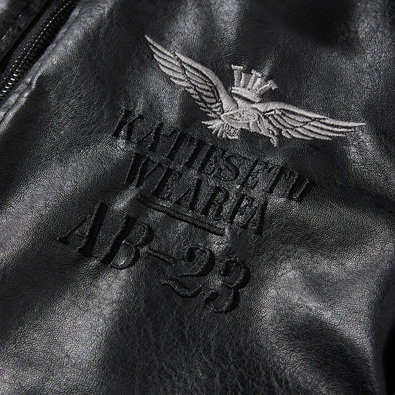 Mens Autumn Jacket Bomber Bicycle Zipper Motorcycle Artificial Fur Coat Mens Wool Pilot Retro Black Brown Pu Leather Jacket Winter 241023