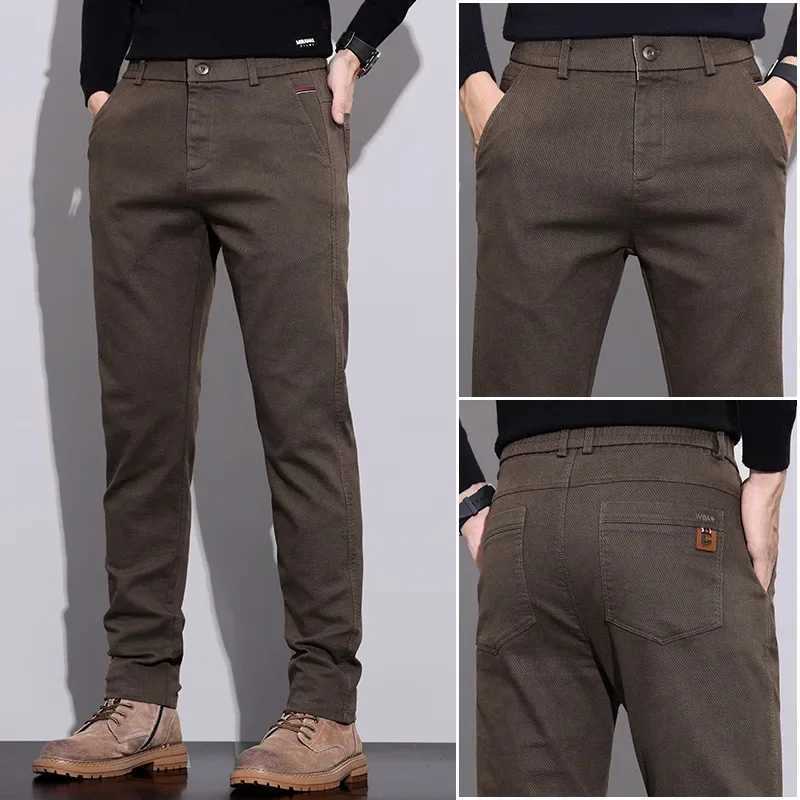 New Winter High-End Business Mens Suit Pants Autumn and Winter Slim Straight Casual Pants Versatile Fashion Trousers KoreanX241023