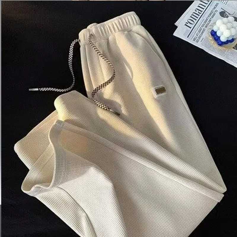 2024 New Summer Men Loose Casual Korean All-match Solid Color Trousers Thin Style Solid Color Falling Sensation Wide Leg PantsX241023